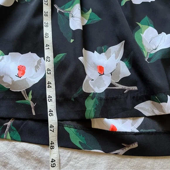 BANANA REPUBLIC Black Floral Midi Dress Spring Formal Dress - Picture 4 of 7